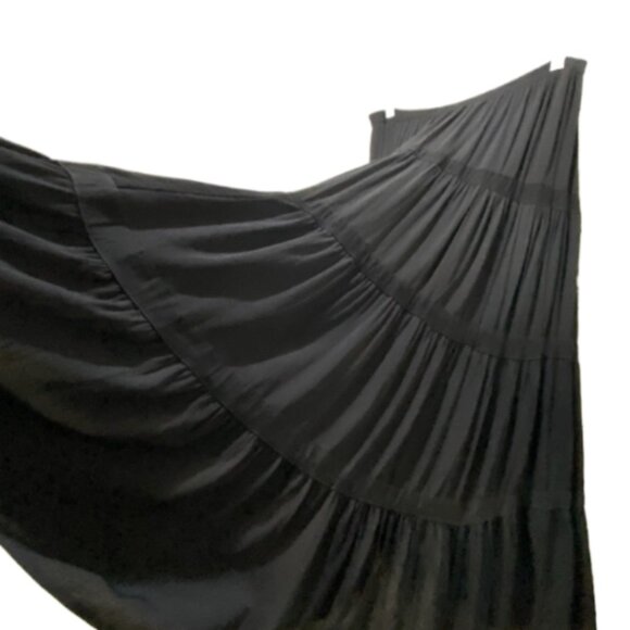 Carole Little Dresses & Skirts - VTG CAROLE LITTLE Womens Black Tiered Maxi Skirt Size 12 Broomstick Goth Witchy